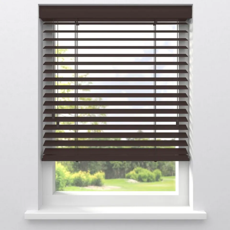Kwantum Fenstr Houten Jaloezie Harm Bruin 50mm