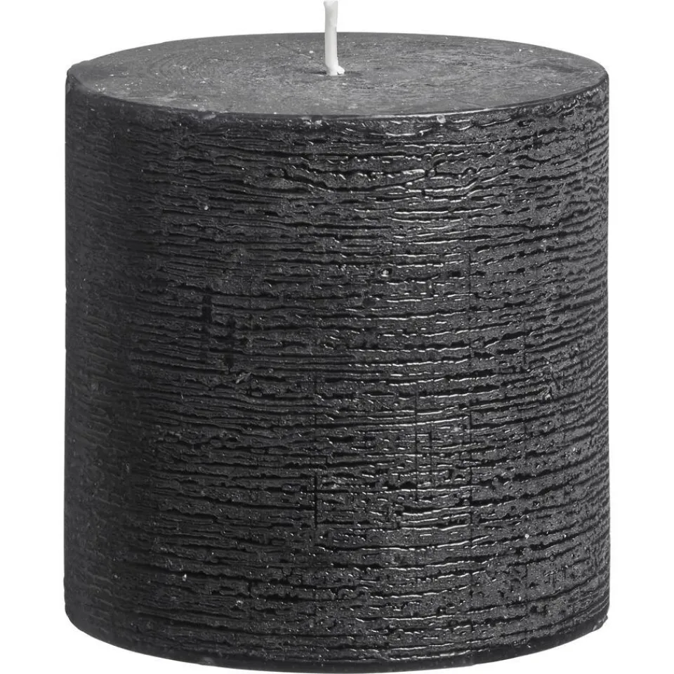 Kwantum Kaars Rustiek Zwart 10x10 Cm