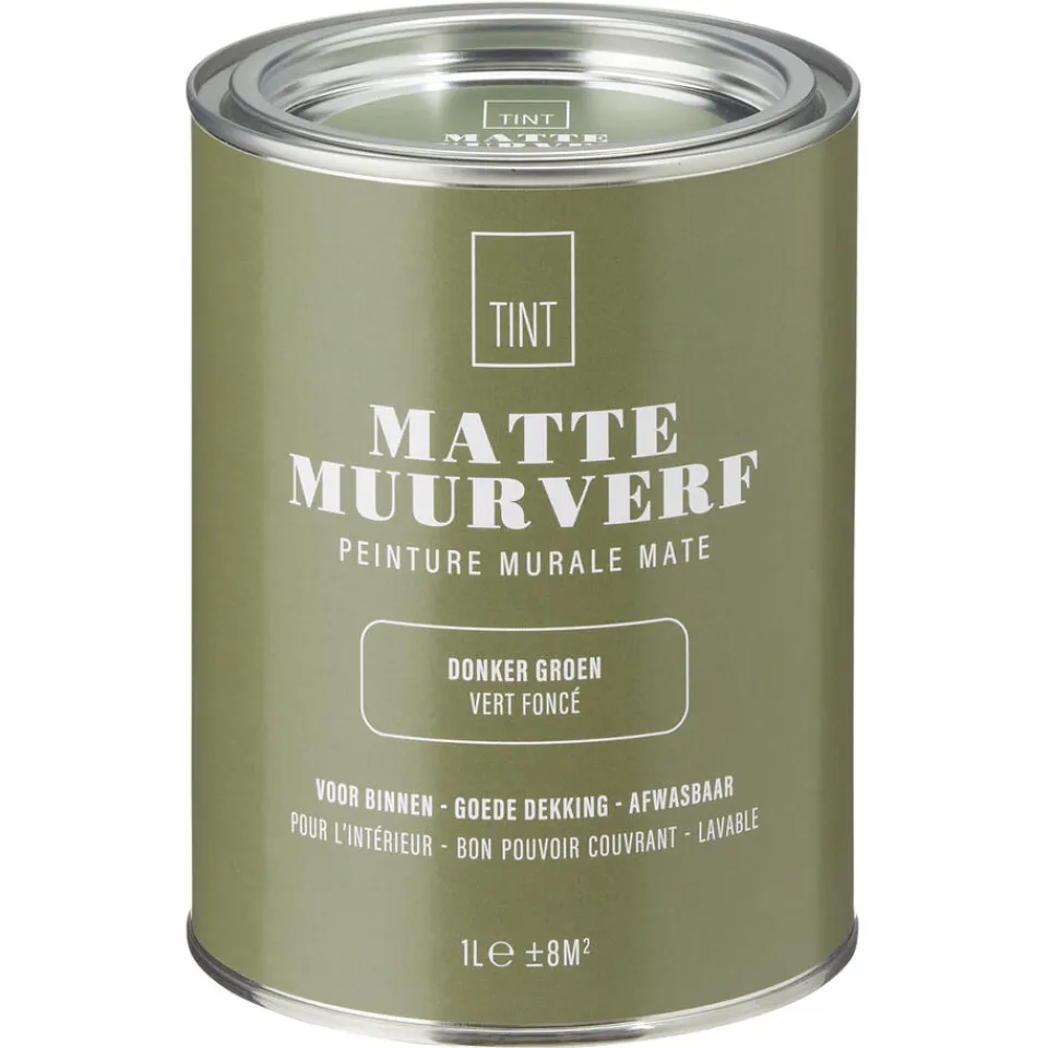 Kwantum Muurverf Mat Donker Groen 1 L