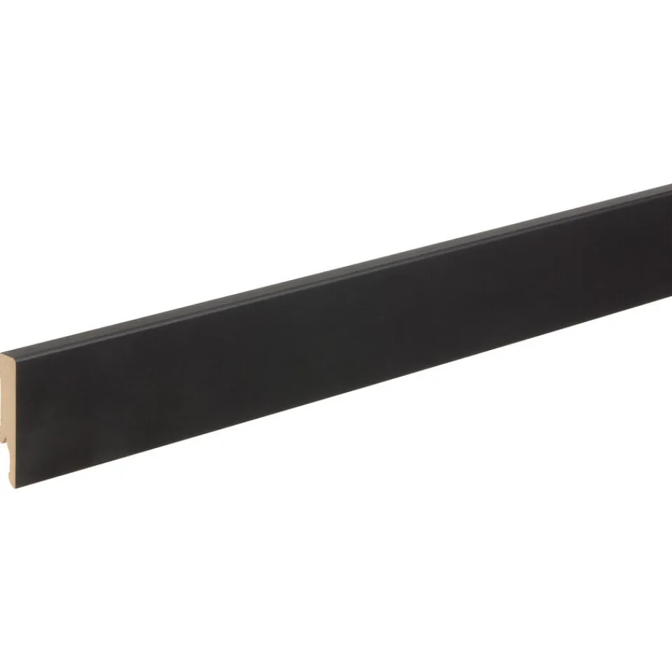 Kwantum Plakplint MDF Zwart 7,5 X 240 Cm 240x7,5 Cm