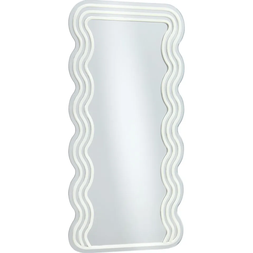 Kwantum Spiegel Met Verlichting - Wave - Neon - Warm Wit - 70x35 Cm