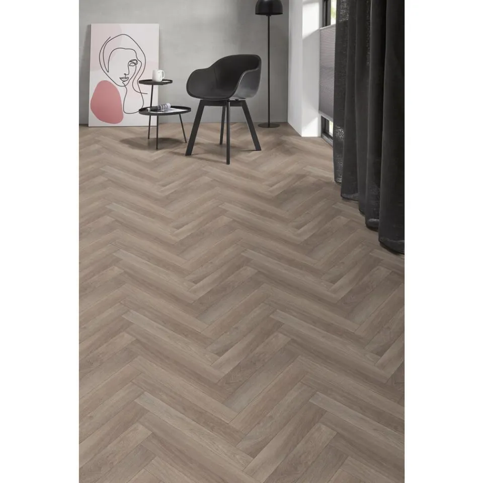 Kwantum Vinyl Clarks Taupe Visgraat