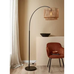Kwantum Vloerlamp Cilen Zwart Bruin